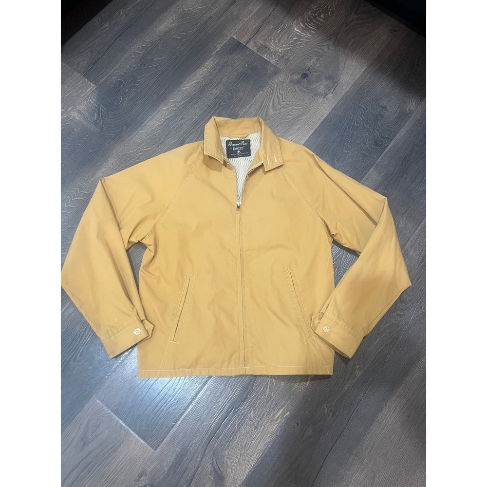 Vintage‎ Campus Permanent Press Windbreaker Jacket Tan Harrington Small